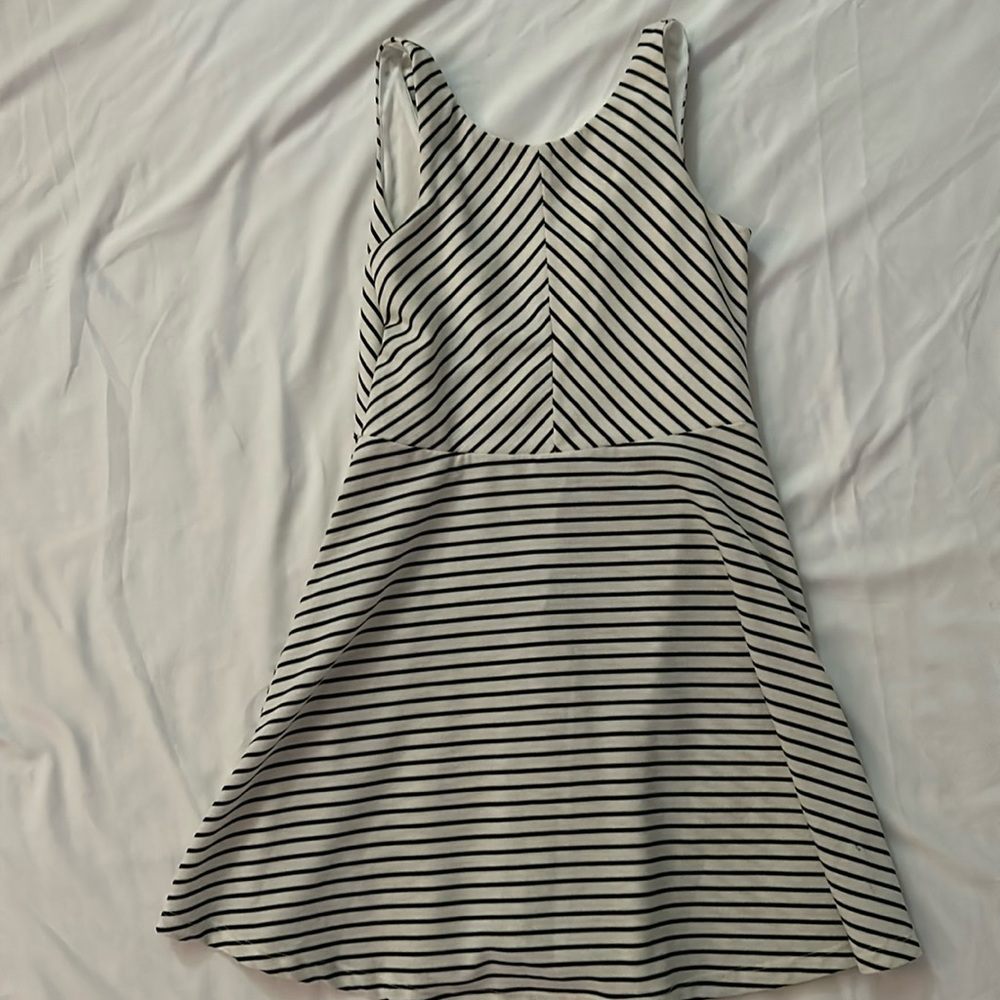 Zunie Girls' Stripe Skater Dress Size 8 Navy/White Stripes